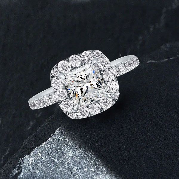 Created white sapphire engagement ring sale
