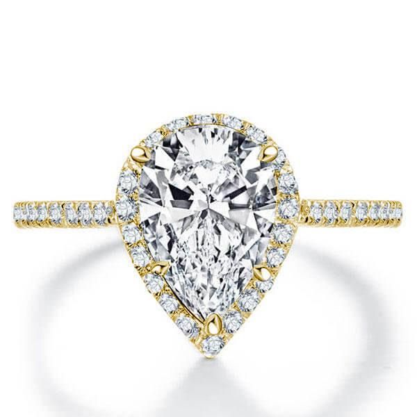 Pear Engagement Rings with Halo