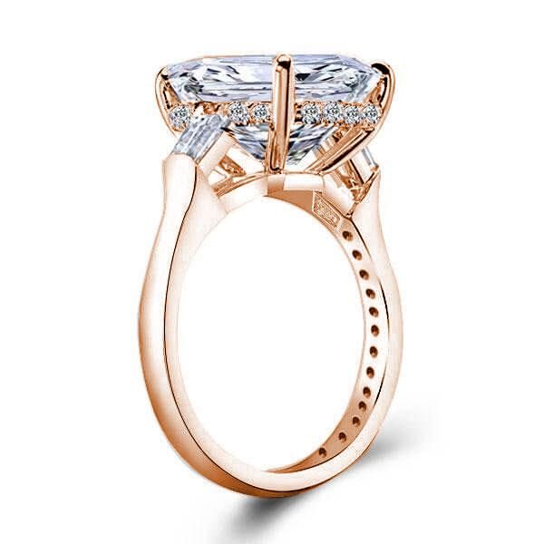 Emerald Rose Gold Engagement Ring