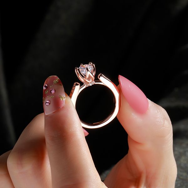 Rose Gold Simple Engagement Ring