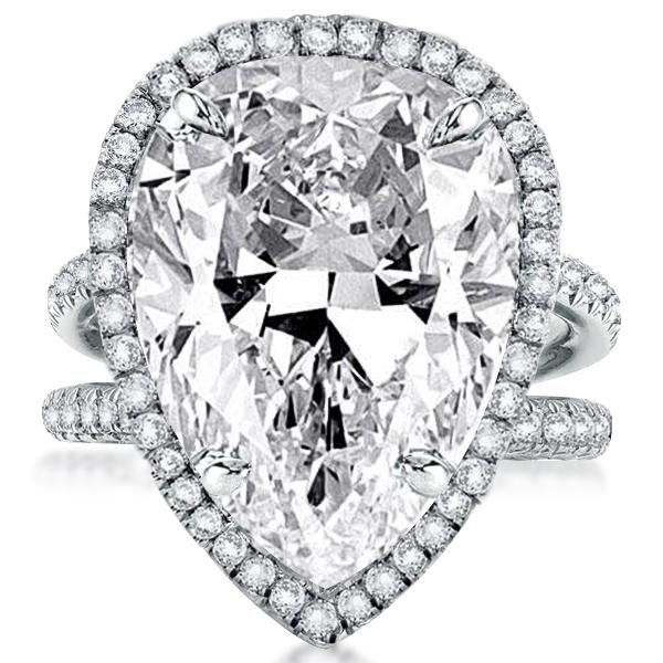 Pear Halo Engagement Ring