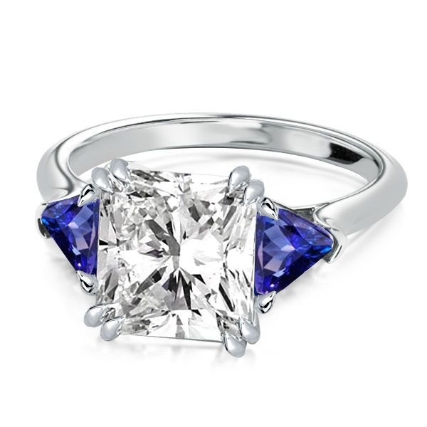 Princess Cut Three Stone Rings