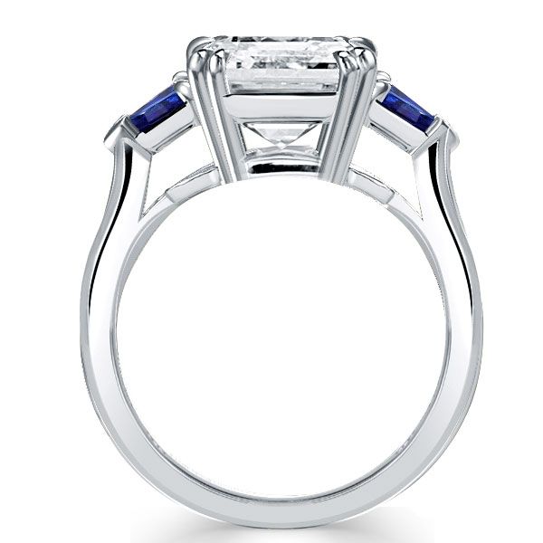 Three Stone Princess Cut Engagement Ring