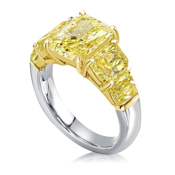 Best Radiant Yellow Five Stone Engagement Ring| Italo Jewelry