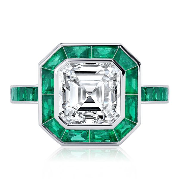 Asscher Cut Halo Engagement Ring