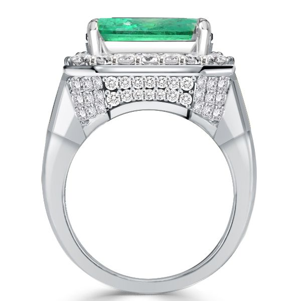 Three Stone Emerald Cut Engagement Rings