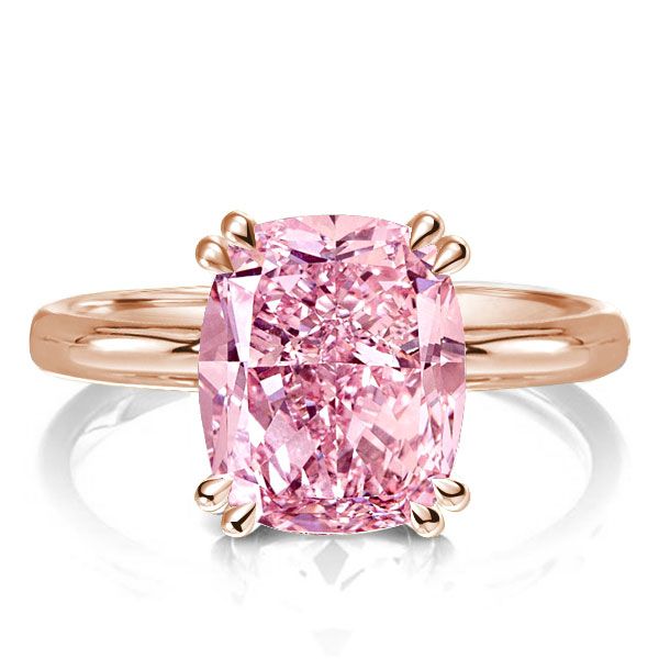 Francesca 1.70 ctw Heart Shape (6.00 mm) Pink Tourmaline & Lab Created  White Sapphire in Tiger Claw Prong setting Two Stone Duo Women Engagement  Ring in 14K Rose Gold | TriJewels