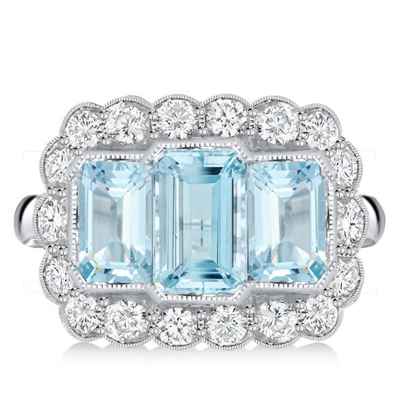 vintage aquamarine engagement ring