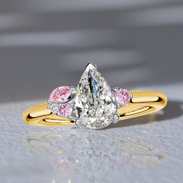 Wedding rings with pink stones hotsell
