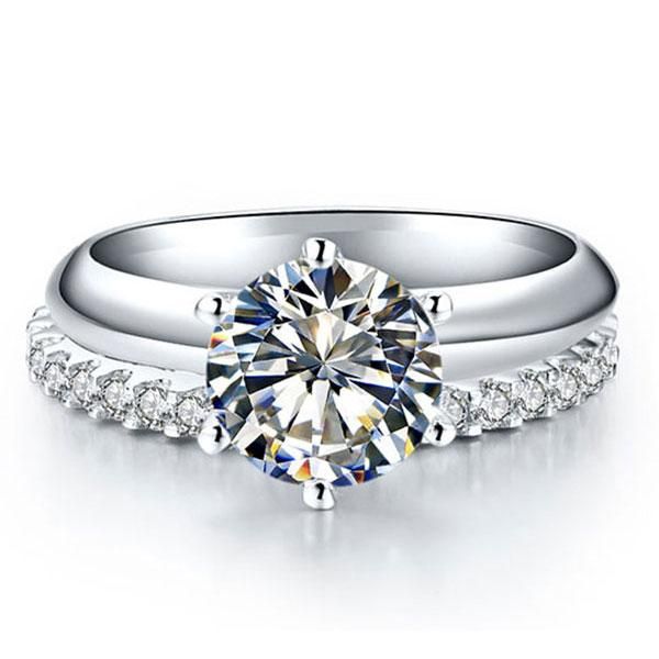 Italo Solitaire Ring Set Wedding Ring Sets His and Hers