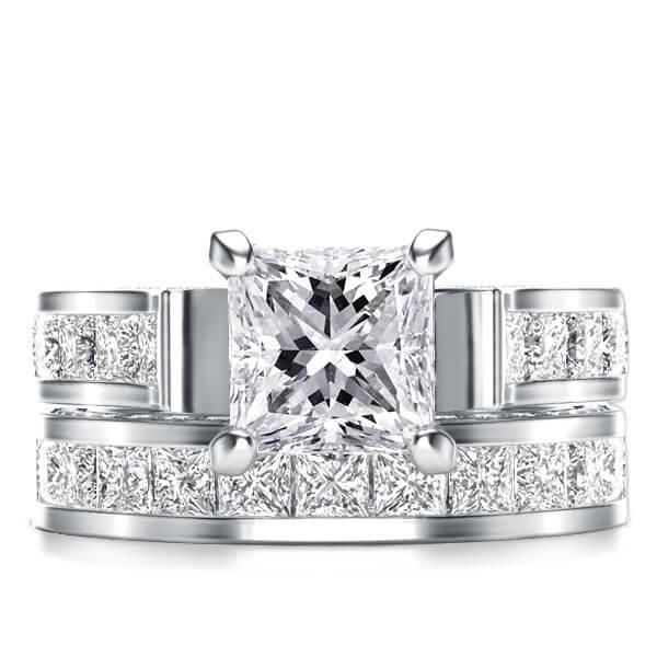 Italo Classic Created White Sapphire 3PC Wedding Set