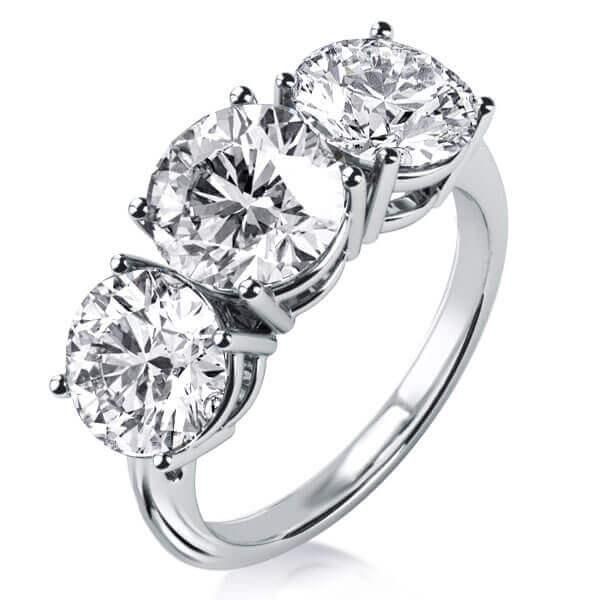 Italo Three Stone Engagement Rings Sets in 925 Sterling Silver