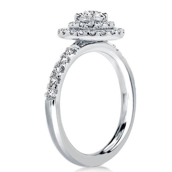 Double Halo Round Engagement Rings