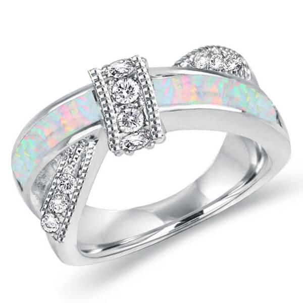 Silver Opal Engagement Rings