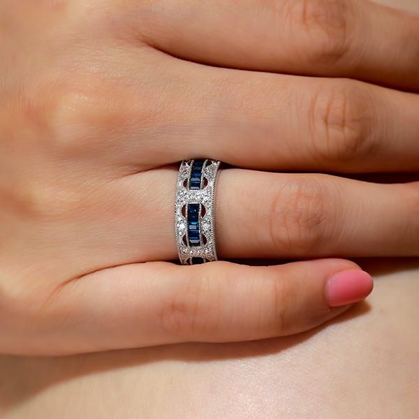 blue stone engagement ring