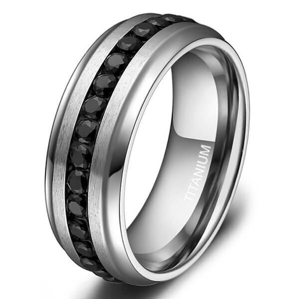 mens black diamond wedding bands