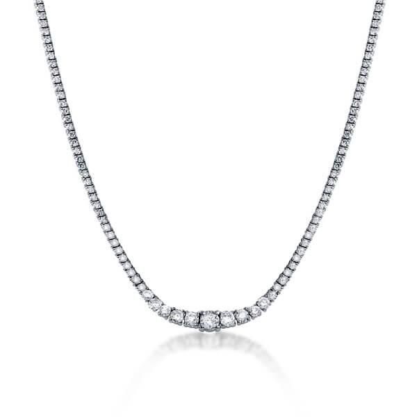Cheap Tennis Necklace Italo Classic Created White Sapphire Tennis
