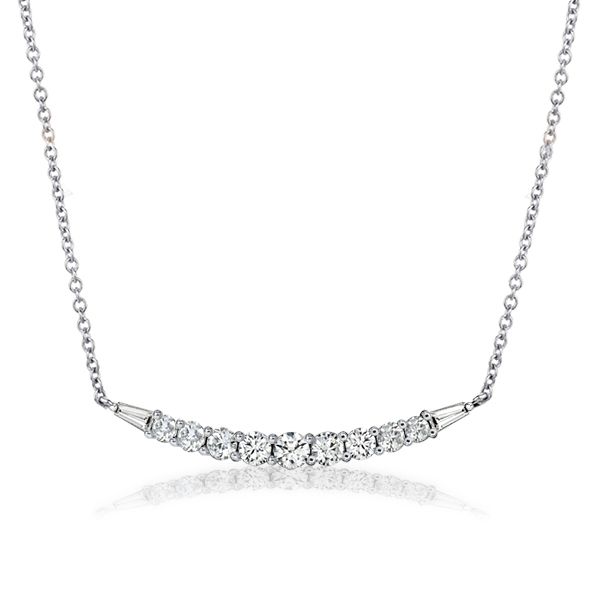 Round & Baguette Cut White Sapphire Womens Pendant Necklace | Italo Jewelry