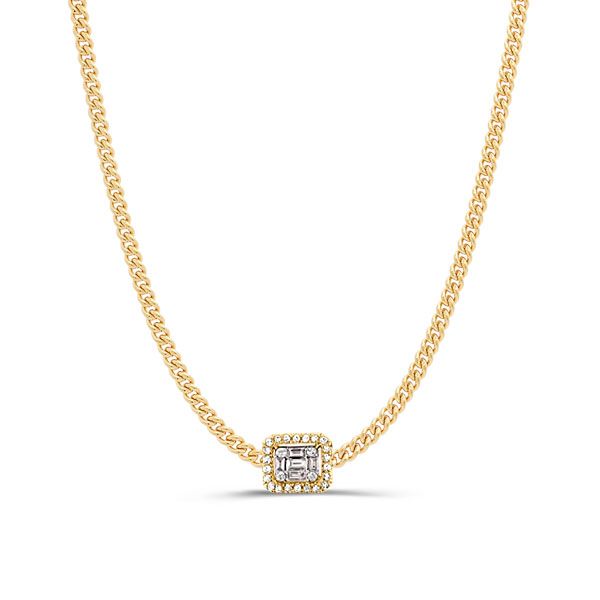 Italo Baguette Pendant Necklace Golden Necklace For Women