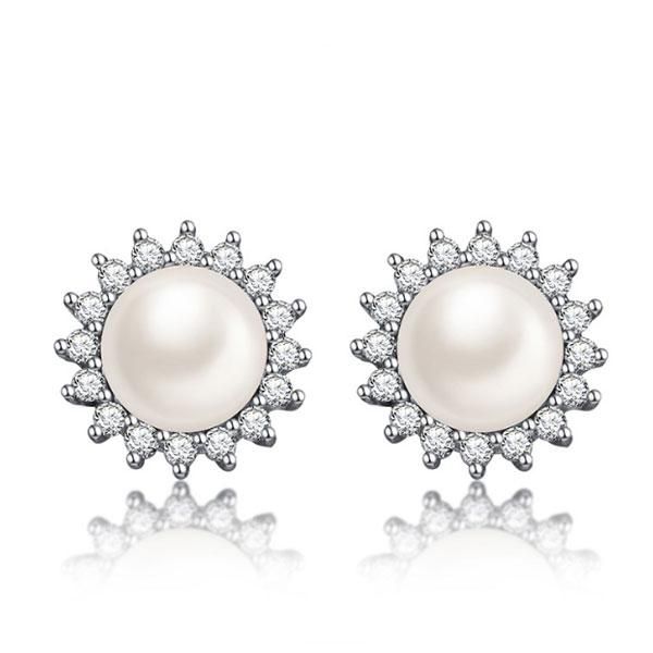 White Pearl Earrings