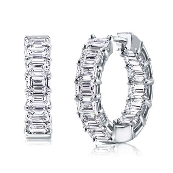 White sapphire hotsell hoop earrings