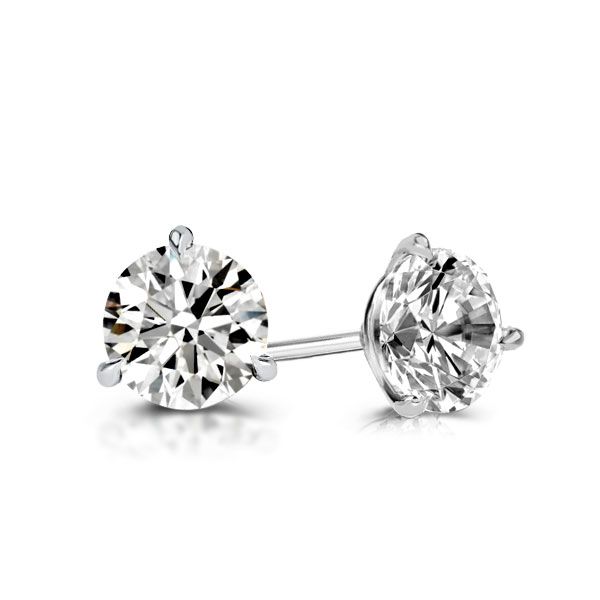 Three-Prong Stud Earrings