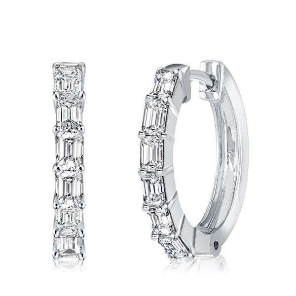 Emerald cut white sapphire earrings sales