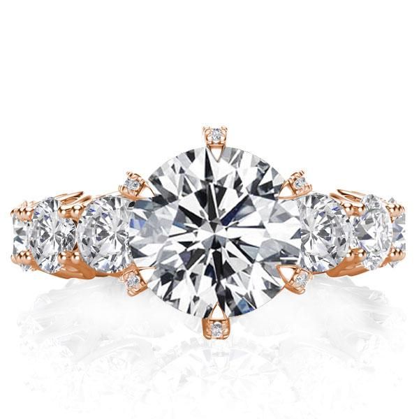 Rose Gold Round Engagement Rings