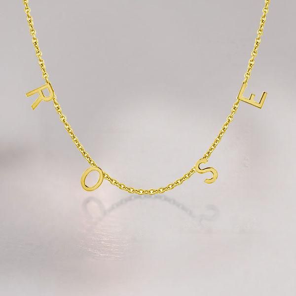 14k Gold Plated Multiple Letters Initial Necklace