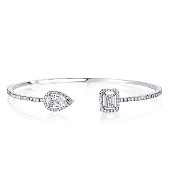 Emerald Cut Bracelet,Halo Emerald Cut Bracelet