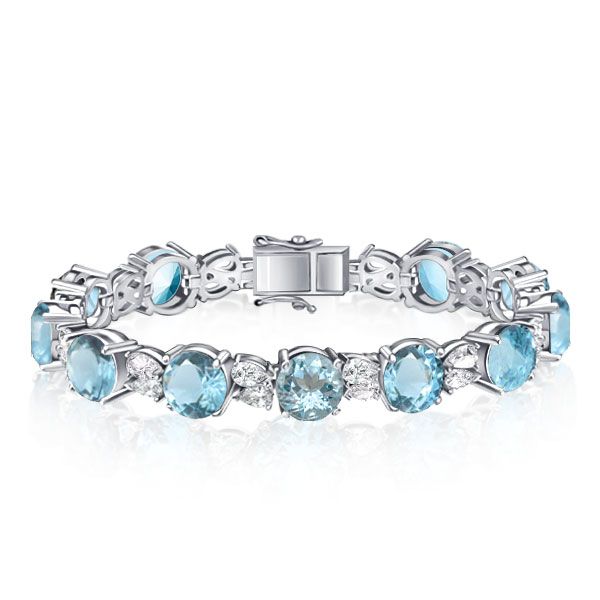 Aquamarine and sapphire bracelet hotsell