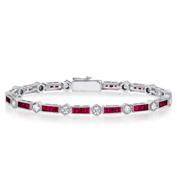 Ruby Tennis Bracelet For Women