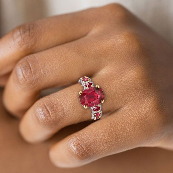 9ct, Oval Ruby & Diamond Ring in Red | Stewart Dawsons