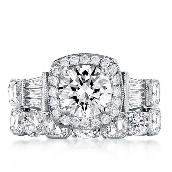 Gemstone Wedding Ring Set