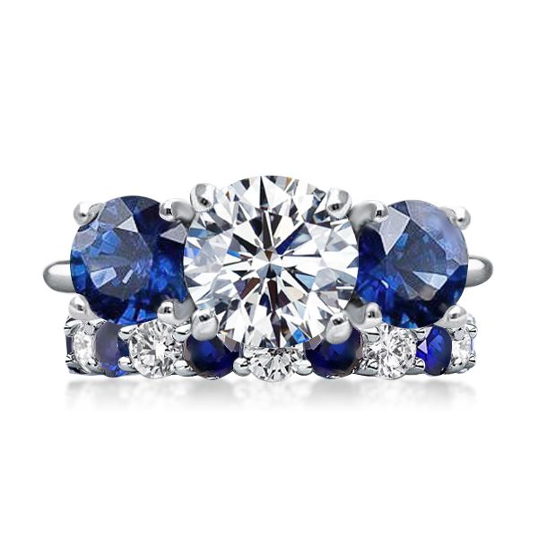 Blue Engagement Ring Sets