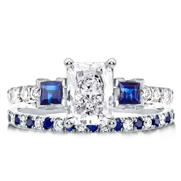 Blue Engagement Ring Sets