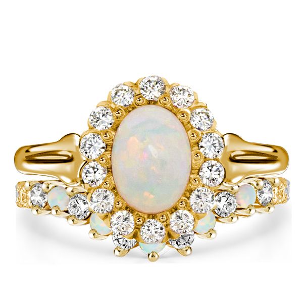 Opal Halo Engagement Rings