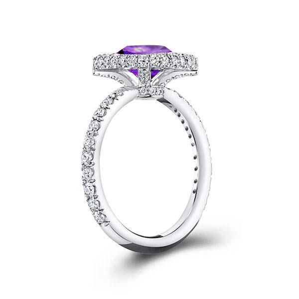 amethyst engagement ring on hand