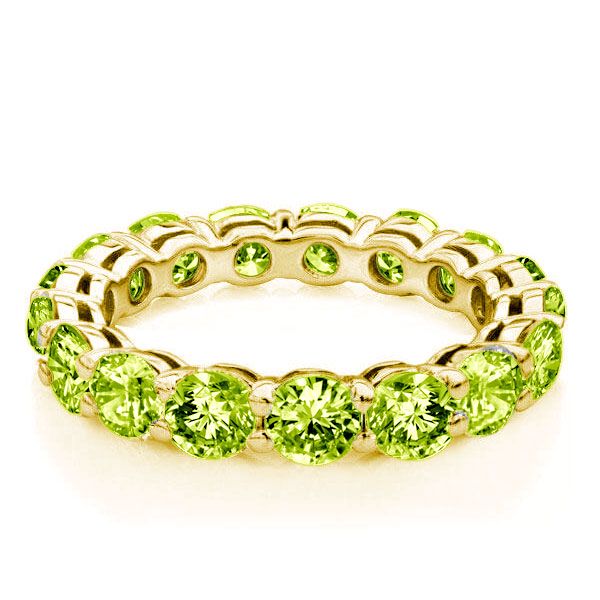 Eternity Peridot Wedding Band Italojewelry