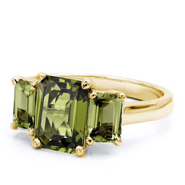Emerald and online peridot engagement ring