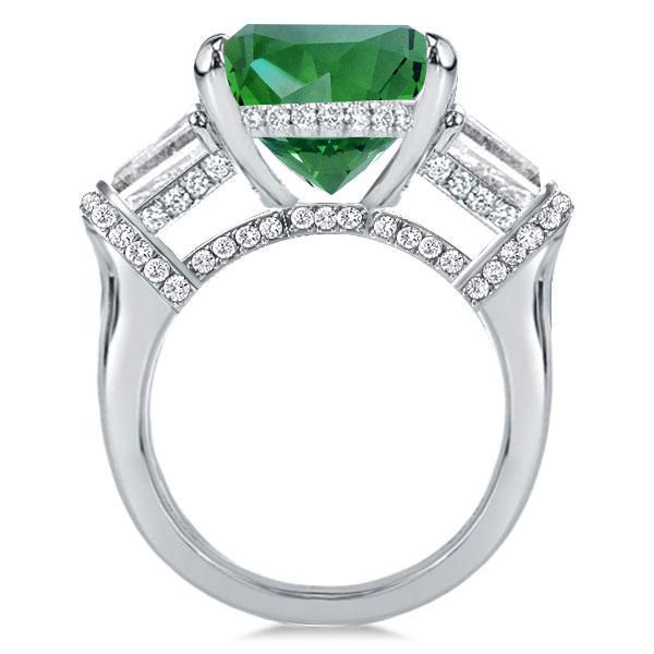 emerald cut three stone engagement ring