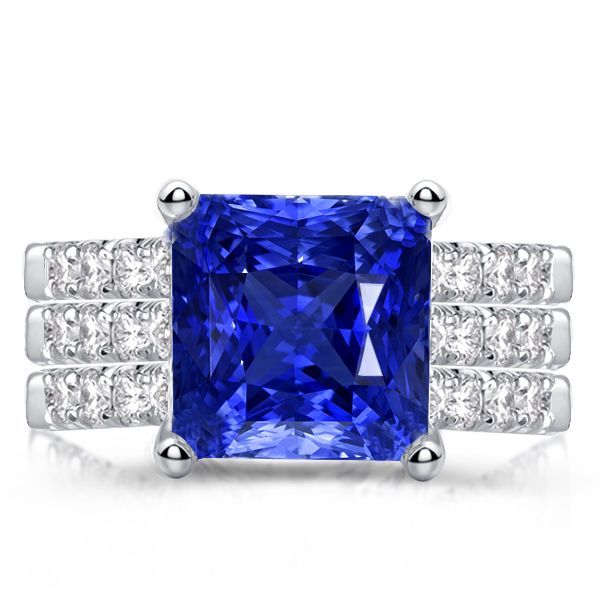 Avens Blue Sapphire Princess Ring - Bario Neal