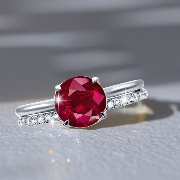 Ruby Solitaire Engagement Ring