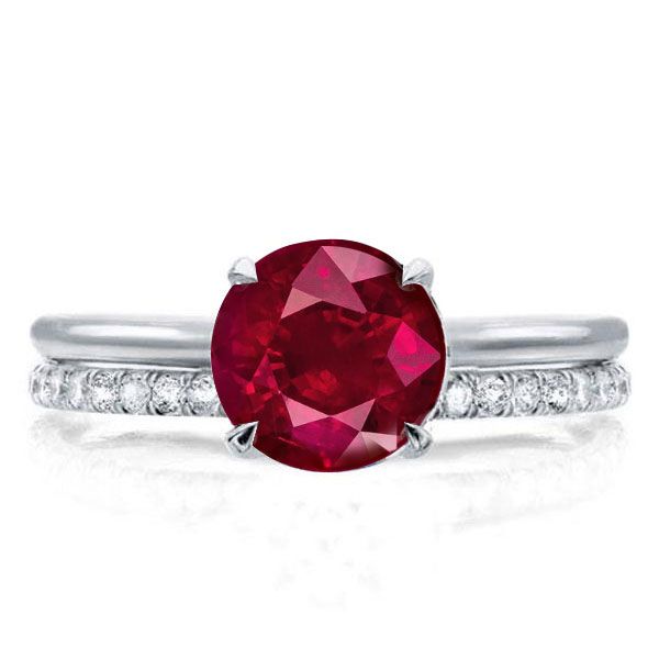 Ruby Solitaire Engagement Ring