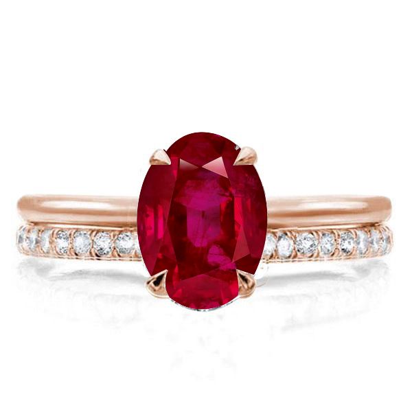 Ruby Wedding Ring Set