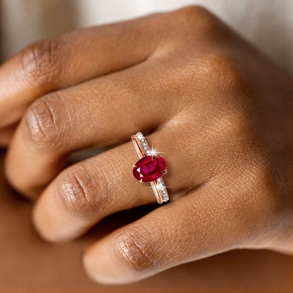Ruby Wedding Ring Set