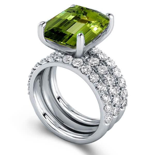 Peridot Wedding Ring Set