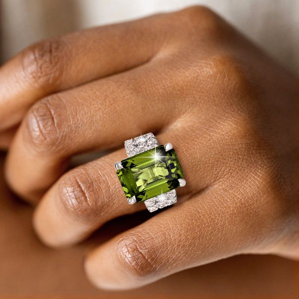 Peridot Wedding Ring Set