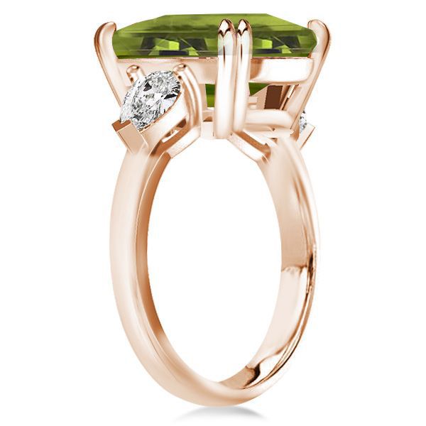 Emerald Rose Gold Engagement Ring