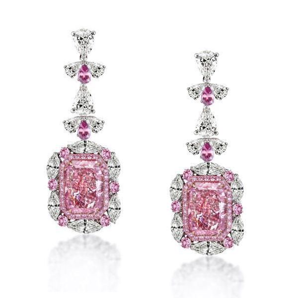 Pink Sapphire Drop Earrings丨Italojewelry